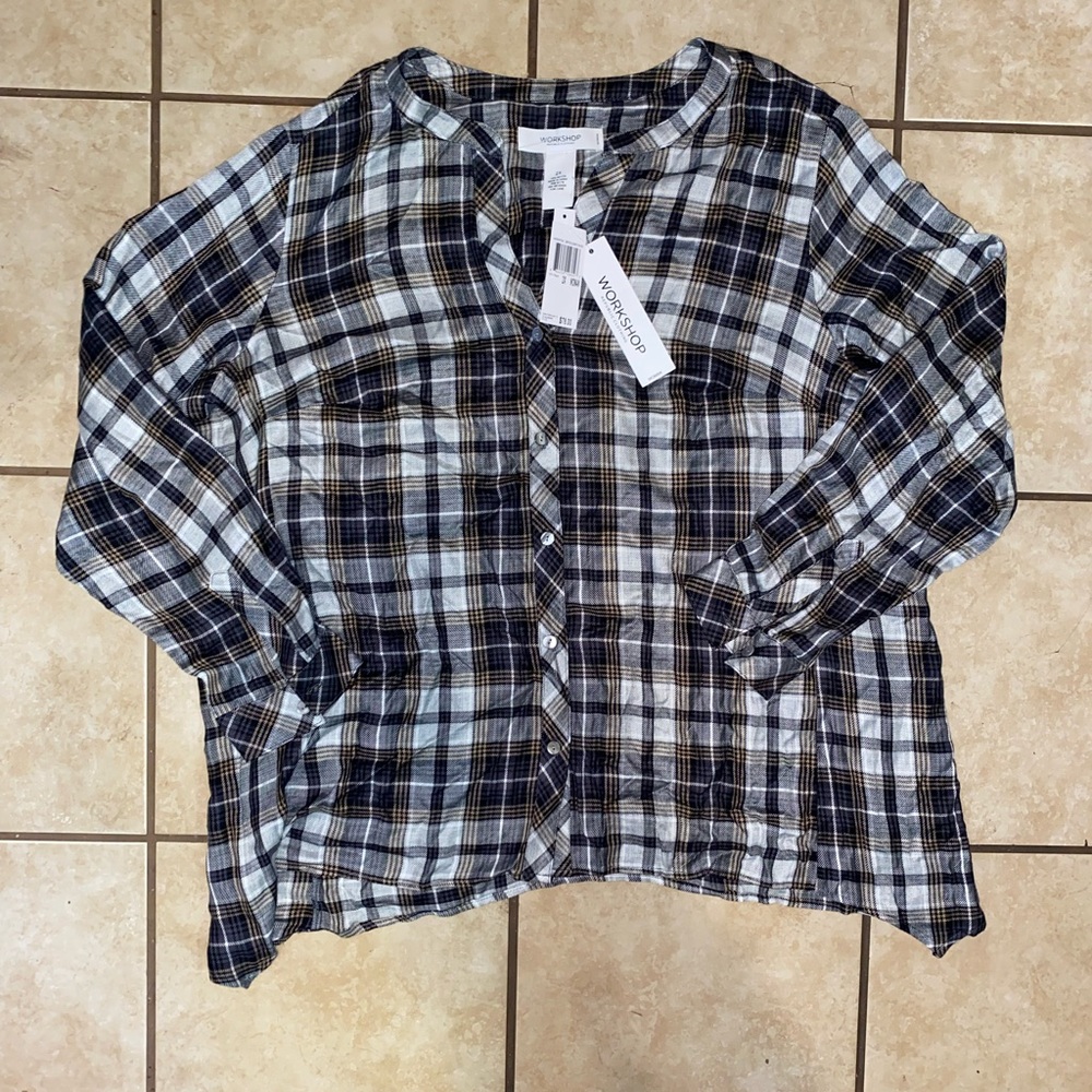 Workshop button down shirt NWT